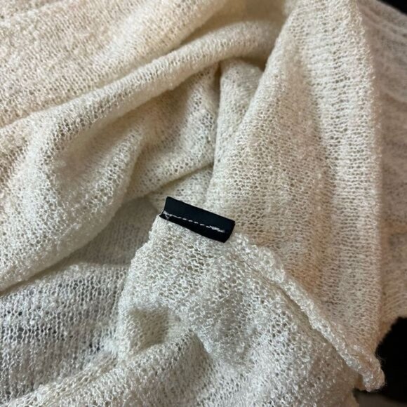 Zara Knit Women’s Size Small Italian Yarn Sweater Beige Oversized Short Sleeve - Picture 9 of 10